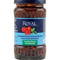 Aurinkokuivattu tomaatti 330 / 200 g kuutio basilikaöljyssä