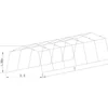 Autoteltta Prohall 3,4 x 7 x 2,2 m, harmaa