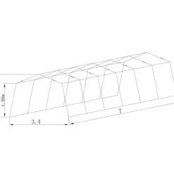 Autoteltta Prohall 3,4 x 7 x 2,2 m, harmaa