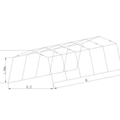 Autoteltta Prohall 3,2 x 6 x 1,9 m, harmaa