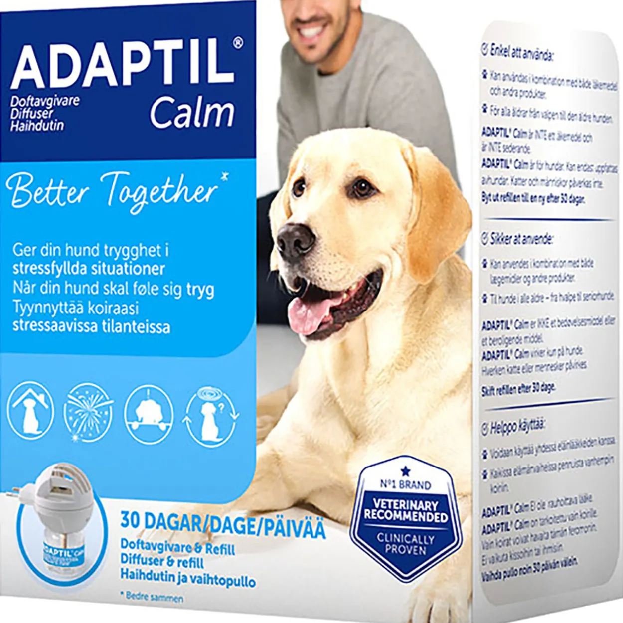 Haihdutin ja feromoniliuos Adaptil 48 ml Calm koiralle