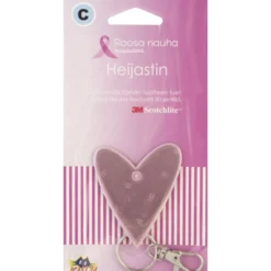 Heijastin Kiilu C Roosa nauha, pieni sydän