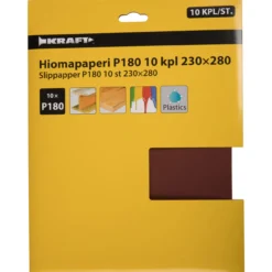 Hiomapaperi 230 x 280 mm P180 10 kpl
