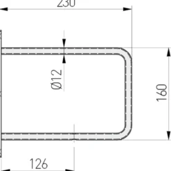 Hyllynkannatin Element System Belt 160 x 230 x 12 mm, mattamusta