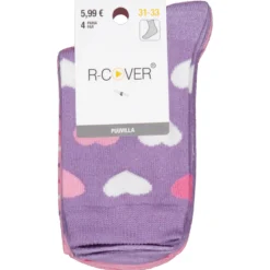 Isompien lasten sukat R-Cover 4 pr/pkt sydän