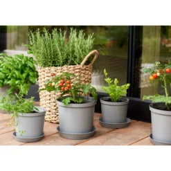 Istutusruukku Orthex 14 cm Recycled Cultivate harmaa