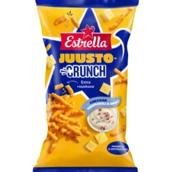 Juustosnacks Estrella 200 g Juusto-Crunch kermaviili & sipuli
