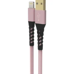 Kaapeli Mobia USB-A MFI punottu pinkki, 2 m