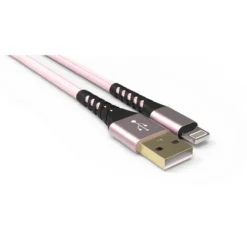 Kaapeli Mobia USB-A MFI punottu pinkki, 1 m