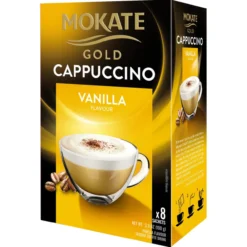 Kahvijuomajauhe Mokate Cappuccino Gold 8 kpl Vanilla