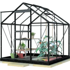 Kasvihuone Lykke Hybrid 3,8m2, musta