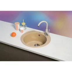 Keittiöallas Aqualine Ø 520 mm X-Granit hiekanvärinen
