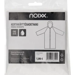 Kertakäyttösadetakki noixx kirkas