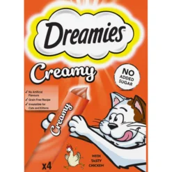 Kissanherkku Dreamies 4 x 10 g Creamy kanaa