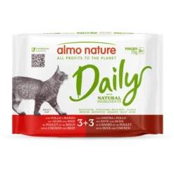Kissanruoka Almo Nature 6 x 70 g Daily kana-nauta, ankka-kana