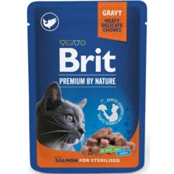 Kissanruoka Brit Premium 100 g lohta kastikkeessa steriloiduille kissoille