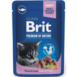 Kissanruoka Brit Premium 100 g valkoinen kala kastikkeessa pennuille