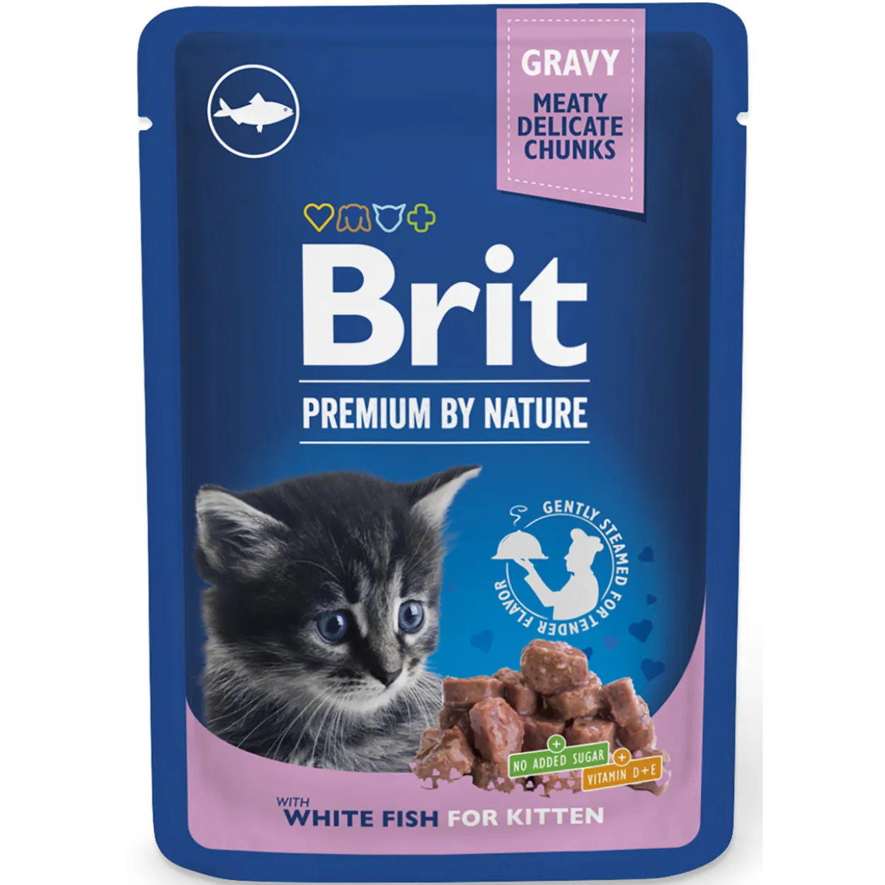 Kissanruoka Brit Premium 100 g valkoinen kala kastikkeessa pennuille
