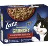Kissanruoka Latz 10 x 85 g +40 g Sensations Crunchy Countryside hyytelössä