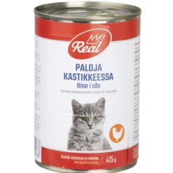 Kissanruoka Real Cat 415 g paloja kastikkeessa
