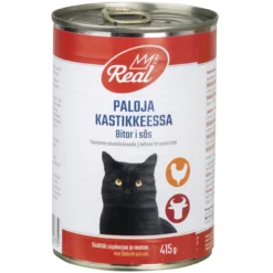 Kissanruoka Real Cat 415 g paloja kastikkeessa
