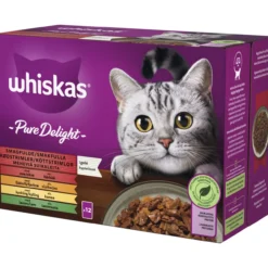 Kissanruoka Whiskas 12 x 85 g 1+ Pure Delight Perinteiset ateriat hyytelössä