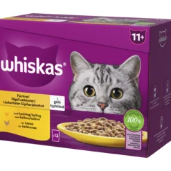 Kissanruoka Whiskas 12 x 85 g 11+ Siipikarjaherkut hyytelössä