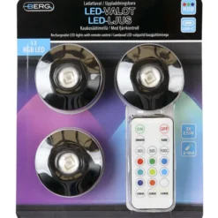 Kohdevalaisin Berg RGB LED ladattava 3 kpl musta