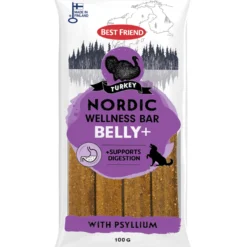 Koiran herkku Best Friend 100 g Nordic Wellness Bar Belly+ kalkkuna