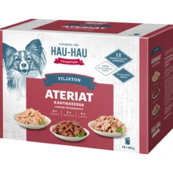 Koiranruoka Hau-Hau 12 x 85 g lajitelma kastikkeessa