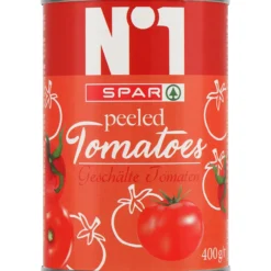 Kokonaiset kuoritut tomaatit SPAR 400 g