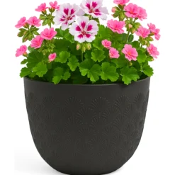 Kukkaruukku Multy Home Scalloped 36 cm, musta