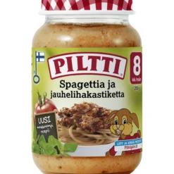 Lastenateria Piltti 190 g Spagettia ja jauhelihakastiketta 8 kk
