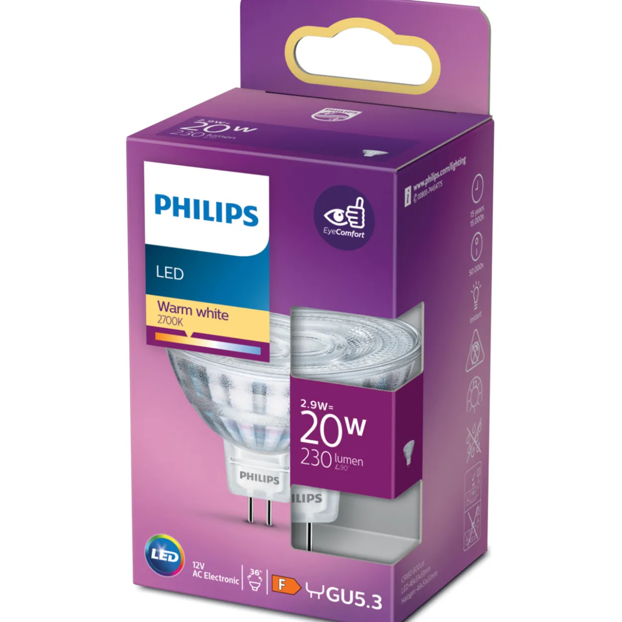 LED-kohdelamppu Philips 20 W MR16