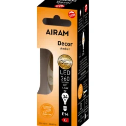 LED-kynttilälamppu AMBER antiikki 4,5 W 360 lm E14 2200K kirkas himmennettävä