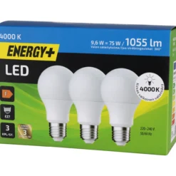 LED-lamppu 1055 lm A60 E27 4000K, 3 kpl