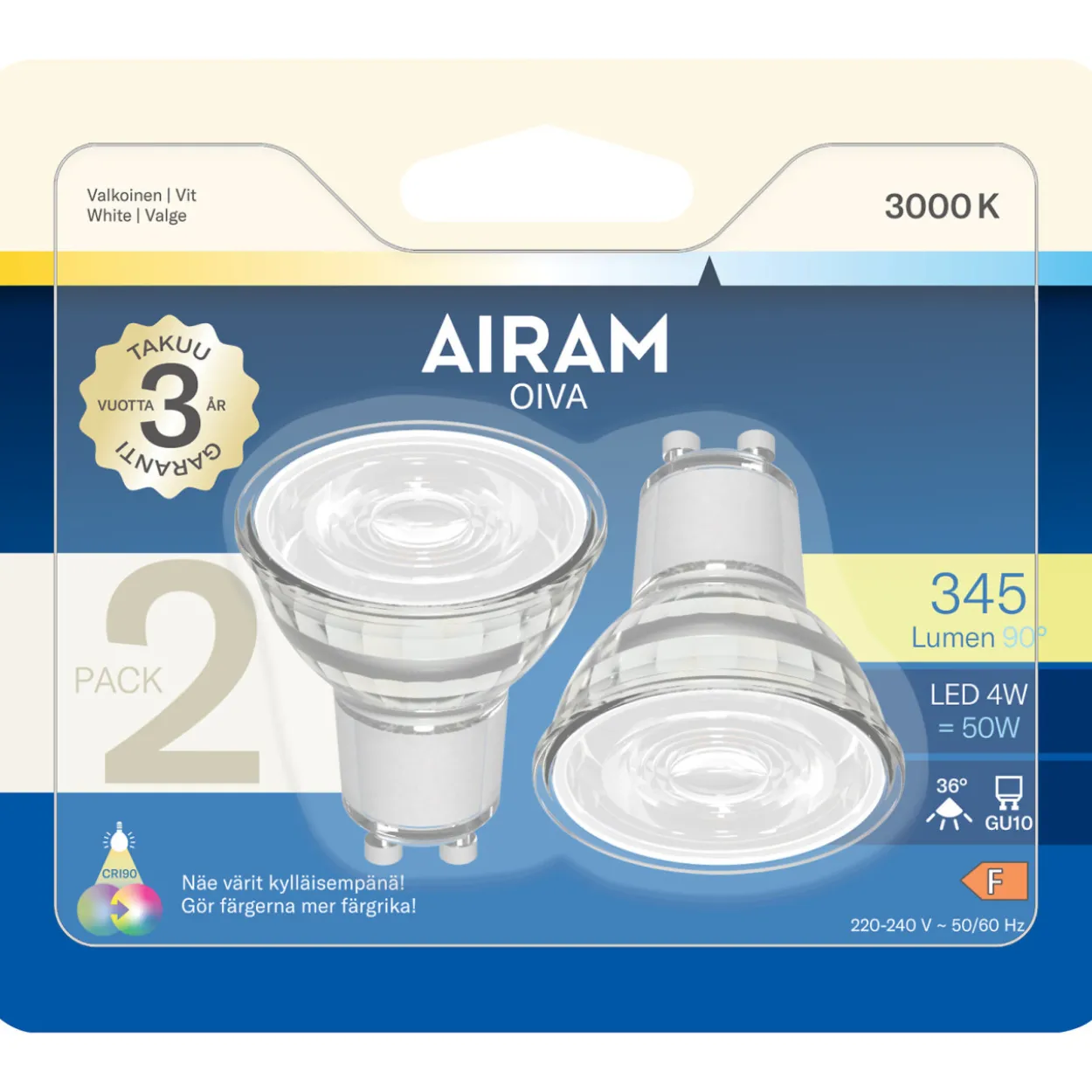 LED-lamppu PAR16 930 350lm GU10 36 2BX