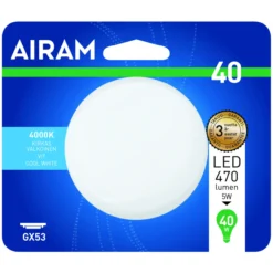 LED-lamppu 4,9 W GX53, 4000K, 110°C 470 lm