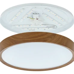 LED-plafondi Eglo Musurita 44 cm puu/valkoinen