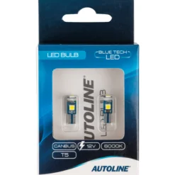 LED-polttimopari Autoline T5 6000 K Can Blue Tech