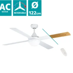 LED-tuuletinvalaisin Eglo Varadero valkoinen/puu E27 maks. 2 x 7 W, IP20