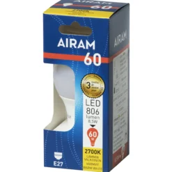 LED-vakiolamppu, opaali, 8,5 W E27 806 lm