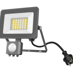 LED-valonheitin Led Energie 30W PIR 4000K 3000lm IP44 harmaa
