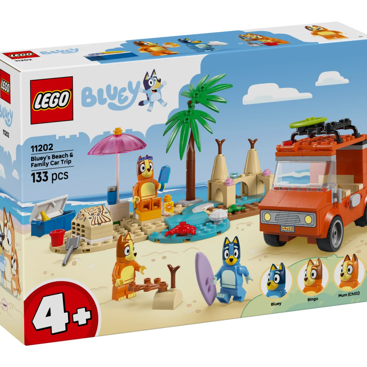 LEGO Bluey 11202 Blueyn perheen autoretki rannalle