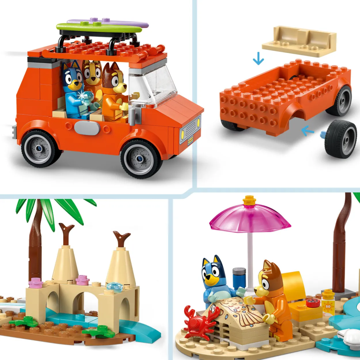 LEGO Bluey 11202 Blueyn perheen autoretki rannalle