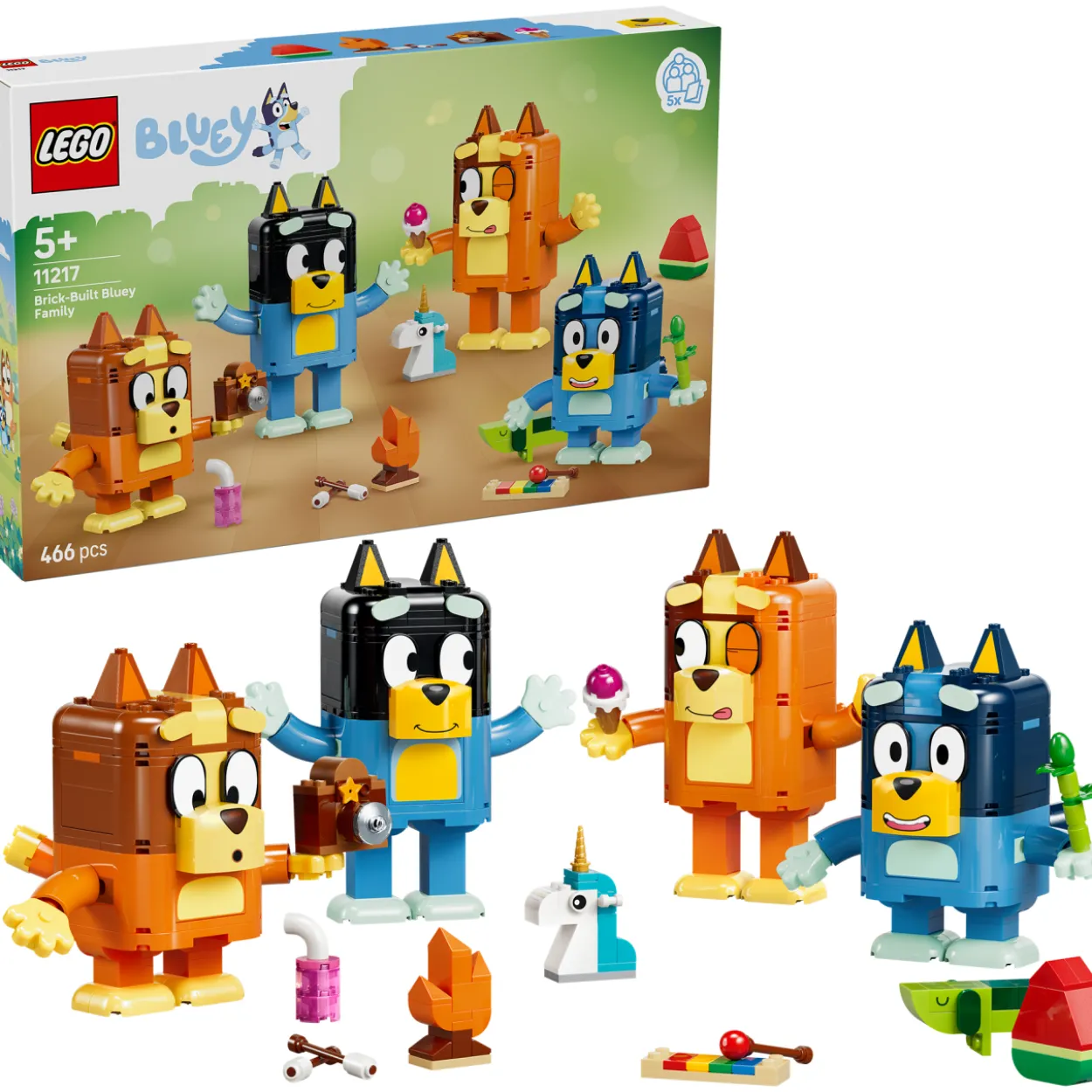 LEGO Bluey 11217 Palikoista rakennettava Tuurin perhe