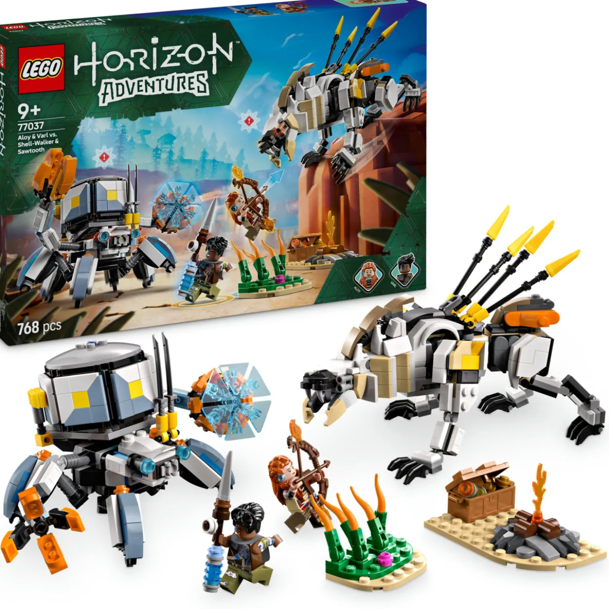 LEGO Horizon 77037 Aloy ja Varl vastaan Kilpikipittäjä ja Sahahammas