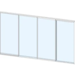 Liukulasiovi 4-os aukkoon 3800 x 2100 mm, valkoinen profiili
