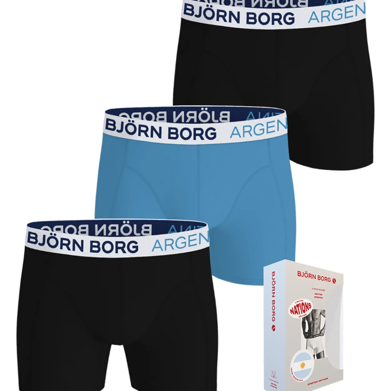 Miesten bokserit Björn Borg Nations Argentina 3-pack