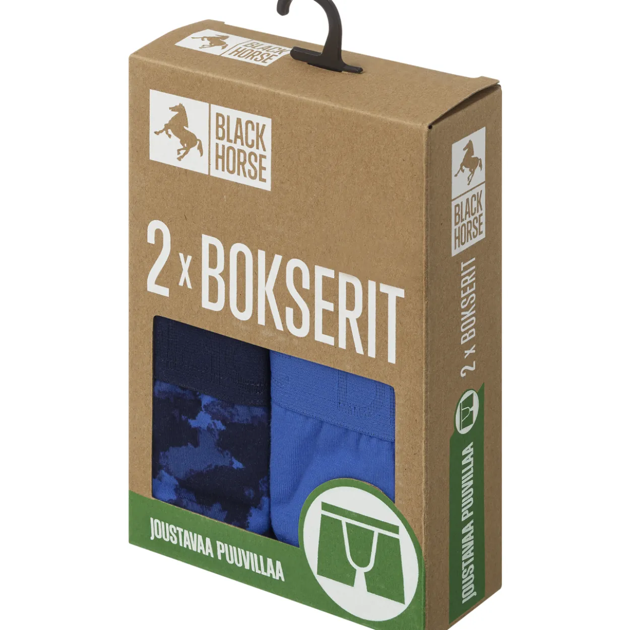 Miesten bokserit Black Horse 2 kpl/pkt